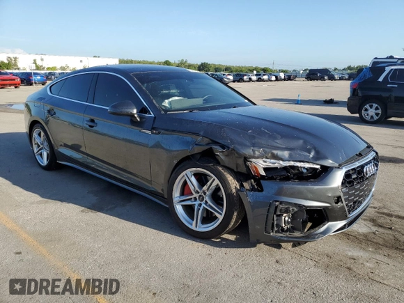 2021 Audi A5 Sportback S line Premium Plus with VIN WAUFACF5XMA025416, listed as a Copart auction lot 59940993 with 13,578 mi miles. Bid and sale history available at carsss.com. Image 4.