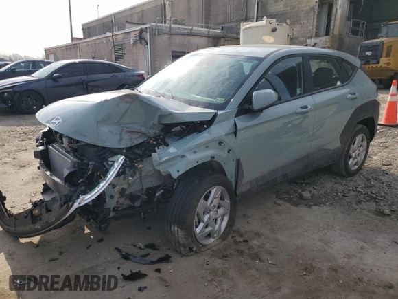 2025 Hyundai Kona SE with VIN KM8HACAB0SU193825, listed as a Copart auction lot 47558805 with 0 mi miles and Salvage Title. Bid and sale history available at carsss.com. Image 1.