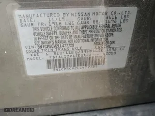 2020 Nissan Kicks SV with VIN 3N1CP5CV2LL477729, listed as a Copart auction lot 45300225 with 91,550 mi miles and Salvage Title. Bid and sale history available at carsss.com. Image 13.