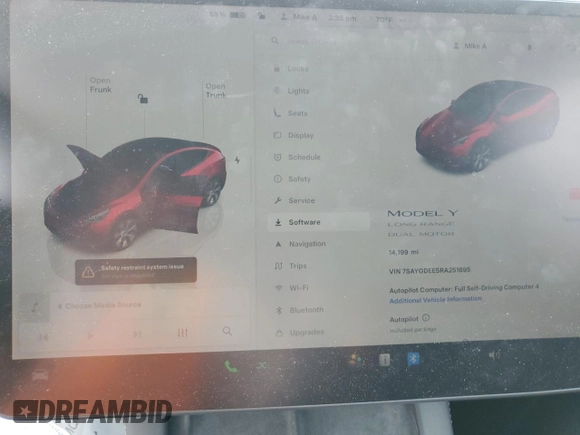 2024 Tesla Model Y Long Range с VIN 7SAYGDEE5RA251895, выставлен на аукционе Copart как лот 50180245 с пробегом 14 199 миль миль и Списание • Salvage title. История ставок и продаж доступна на DreamBid. Изображение 9.