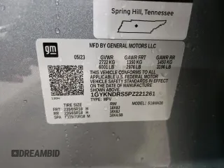 2023 Cadillac XT5 AWD Premium Luxury with VIN 1GYKNDRS5PZ221261, listed as a Copart auction lot 52779565 with 7,098 mi miles and Salvage Title. Bid and sale history available at DreamBid. Image 15.
