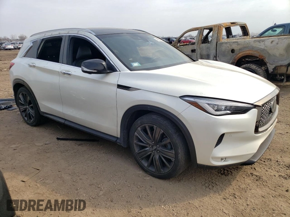 2020 Infiniti QX50 LUXE with VIN 3PCAJ5M37LF120726, listed as a Copart auction lot 45239163 with 26,185 mi miles. Bid and sale history available at carsss.com. Image 4.