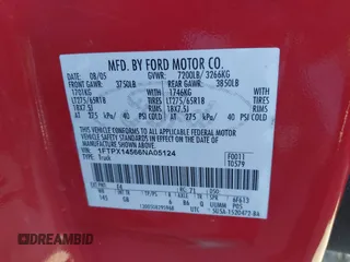 2006 Ford F-150 XLT with VIN 1FTPX14566NA05124, listed as a IAAI auction lot 41751548 with 195,665 mi miles. Bid and sale history available at carsss.com. Image 9.