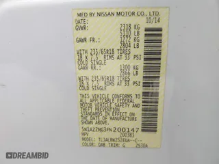 2015 Nissan Murano SL with VIN 5N1AZ2MG3FN200147, listed as a IAAI auction lot 42082639 with 165,407 mi miles. Bid and sale history available at carsss.com. Image 9.
