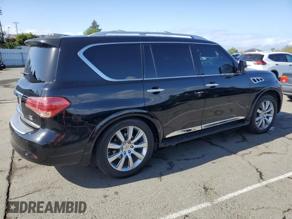 2011 Infiniti QX56 7-passenger with VIN JN8AZ2NE7B9005600, listed as a Copart auction lot 50741225 with 202,960 mi miles and Salvage Title. Bid and sale history available at carsss.com. Image 3.
