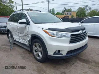 2016 Toyota Highlander Limited with VIN 5TDDKRFHXGS269529, listed as a IAAI auction lot 42365574 with 108,241 mi miles and . Bid and sale history available at DreamBid. Image 1.