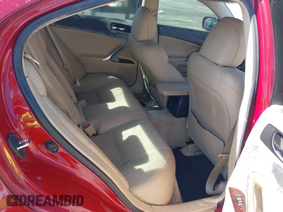 2007 Lexus IS 250 with VIN JTHBK262675042319, listed as a IAAI auction lot 42033877 with 237,283 mi miles and . Bid and sale history available at DreamBid. Image 8.