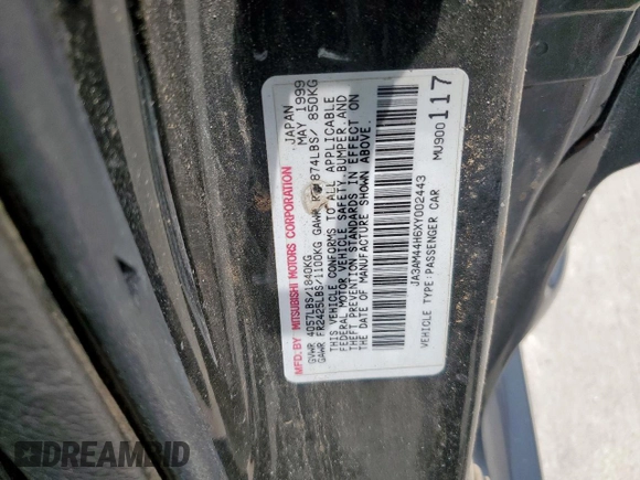 1999 Mitsubishi 3000GT z VIN JA3AM44H6XY002443, wystawiony jako Copart lot #57155505 z przebiegiem 201 588 mil mil oraz Czysty tytuł • Clean title. Historia ofert i sprzedaży dostępna na DreamBid. Obrazek 12.