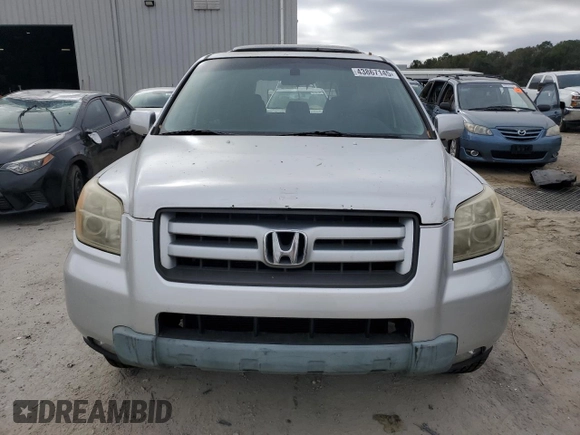 2008 Honda Pilot SE with VIN 5FNYF283X8B021057, listed as a Copart auction lot 43867145 with Not Provided miles and Salvage Title. Bid and sale history available at DreamBid. Image 5.
