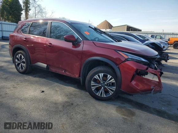 2022 Nissan Rogue SV with VIN JN8BT3BB4NW335819, listed as a Copart auction lot 46395065 with 58,537 mi miles and Salvage Title. Bid and sale history available at carsss.com. Image 4.