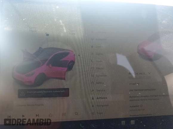 2022 Tesla Model Y Performance с VIN 7SAYGDEF4NF522984, выставлен на аукционе Copart как лот 57803945 с пробегом 37 327 миль миль и Списание • Salvage title. История ставок и продаж доступна на DreamBid. Изображение 9.