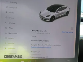 2020 Tesla Model 3 Standard Range Plus with VIN 5YJ3E1EA4LF805205, listed as a IAAI auction lot 41850744 with Not Provided miles. Bid and sale history available at carsss.com. Image 7.