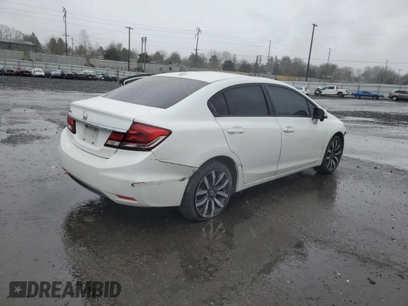 2015 Honda Civic EX-L with VIN 19XFB2F96FE021585, listed as a Copart auction lot 50230195 with 134,260 mi miles and Salvage Title. Bid and sale history available at DreamBid. Image 3.