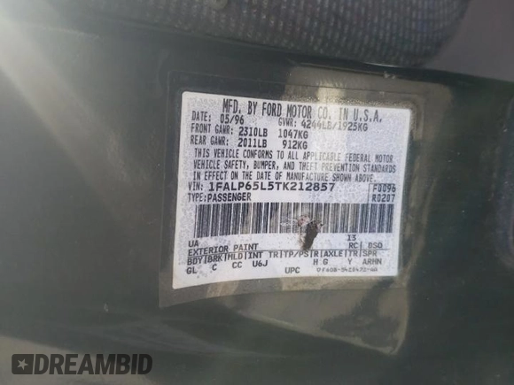 1996 Ford Contour z VIN 1FALP65L5TK212857, wystawiony jako Copart lot #76701614 z przebiegiem 74 994 mil mil oraz Szkody całkowita. Historia ofert i sprzedaży dostępna na DreamBid. Obrazek 12.