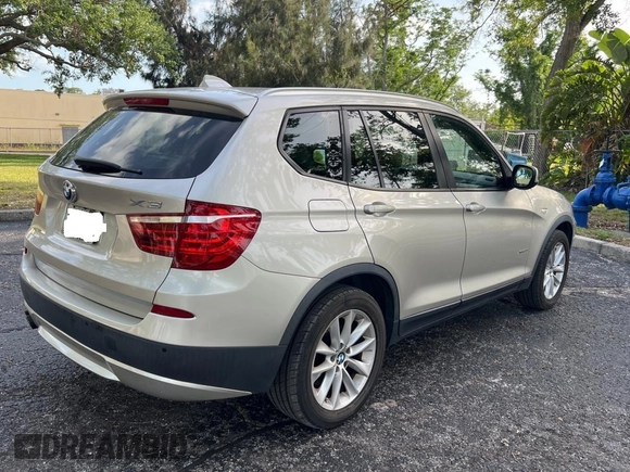 2013 BMW X3 xDrive28i with VIN 5UXWX9C57D0A26278, listed as a Copart auction lot 52040825 with 110,761 mi miles and Clean Title. Bid and sale history available at carsss.com. Image 4.