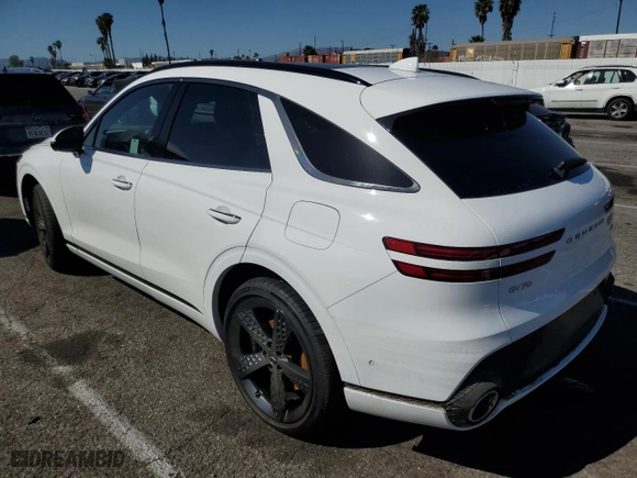 2023 Genesis GV70 2.5T with VIN KMUMADTB6PU119223, listed as a Copart auction lot 45899245 with 5,096 mi miles and Salvage Title. Bid and sale history available at carsss.com. Image 2.