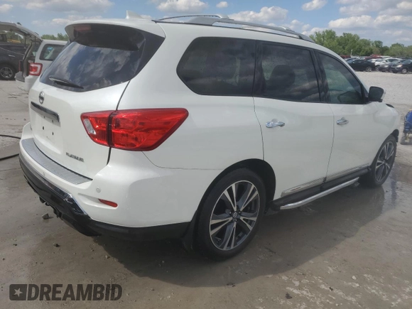 2020 Nissan Pathfinder Platinum with VIN 5N1DR2DN5LC575976, listed as a Copart auction lot 55858615 with 108,833 mi miles and Salvage title. Bid and sale history available at DreamBid. Image 3.