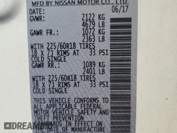 2017 Nissan Rogue SL with VIN 5N1AT2MV0HC846180, listed as a Copart auction lot 59962193 with 101,954 mi miles and Clean Title. Bid and sale history available at carsss.com. Image 13.