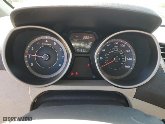 2014 Hyundai Elantra SE with VIN KMHDH4AE0EU053966, listed as a Copart auction lot 47982645 with 104,330 mi miles and Salvage Title. Bid and sale history available at carsss.com. Image 9.