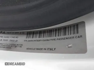 2015 Maserati Ghibli S Q4 z VIN ZAM57RTAXF1154384, wystawiony jako IAAI lot #42409124 z przebiegiem 114 651 mil mil oraz . Historia ofert i sprzedaży dostępna na DreamBid. Obrazek 9.