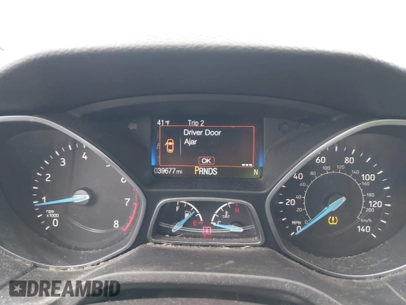 2017 Ford Focus SEL with VIN 1FADP3H28HL297474, listed as a IAAI auction lot 41738873 with 39,677 mi miles. Bid and sale history available at carsss.com. Image 15.