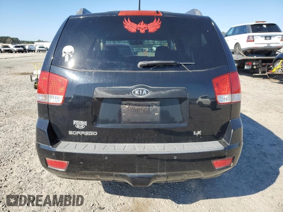 2009 Kia Borrego LX with VIN KNDJH741295020453, listed as a Copart auction lot 43809965 with 188,077 mi miles and Salvage Title. Bid and sale history available at DreamBid. Image 6.