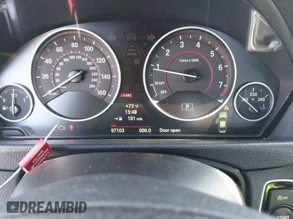 2013 BMW 3 Series 328i xDrive with VIN WBA3B5G59DNP40559, listed as a IAAI auction lot 41664963 with 97,103 mi miles. Bid and sale history available at carsss.com. Image 7.