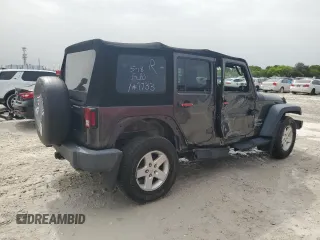 2017 Jeep Wrangler Unlimited Sport with VIN 1C4HJWDG5HL597733, listed as a Copart auction lot 59278195 with 99,156 mi miles and Salvage title. Bid and sale history available at DreamBid. Image 3.