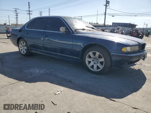 2001 BMW 7 Series 740iA with VIN WBAGG83441DN88645, listed as a Copart auction lot 47243405 with 0 mi miles and Clean Title. Bid and sale history available at carsss.com. Image 4.
