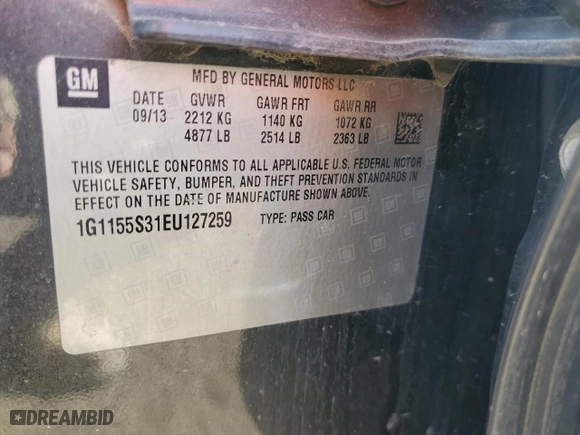 2014 Chevrolet Impala LTZ with VIN 1G1155S31EU127259, listed as a Copart auction lot 50098445 with 200,033 mi miles and Clean Title. Bid and sale history available at carsss.com. Image 12.