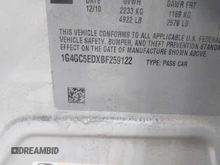 2011 Buick LaCrosse CXL with VIN 1G4GC5EDXBF259122, listed as a IAAI auction lot 42525029 with 154,529 mi miles and . Bid and sale history available at DreamBid. Image 9.