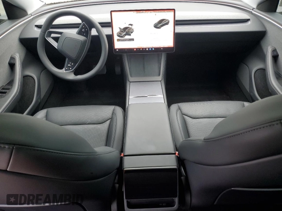 2025 Tesla Model 3 Long Range with VIN 5YJ3E1EA3SF941792, listed as a Copart auction lot 55505795 with 2,813 mi miles and Salvage title. Bid and sale history available at DreamBid. Image 8.