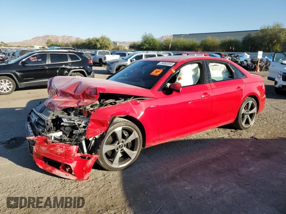 2018 Audi S4 Premium Plus with VIN WAUB4AF45JA164320, listed as a Copart auction lot 74092004 with 40,680 mi miles and Salvage Title. Bid and sale history available at carsss.com. Image 1.
