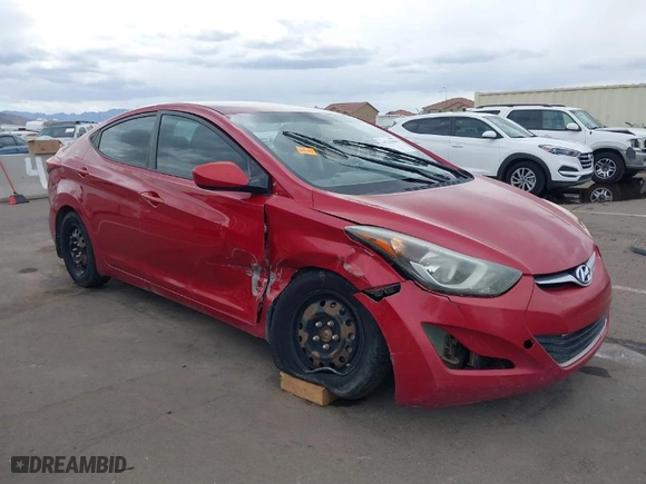 2016 Hyundai Elantra SE with VIN KMHDH4AE1GU523473, listed as a IAAI auction lot 41763590 with 195,597 mi miles. Bid and sale history available at carsss.com. Image 1.