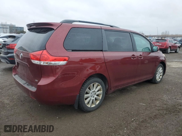 2012 Toyota Sienna LE with VIN 5TDJK3DCXCS035649, listed as a Copart auction lot 51538405 with 235,256 mi miles and Clean Title. Bid and sale history available at carsss.com. Image 3.