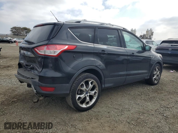 2014 Ford Escape Titanium with VIN 1FMCU9J90EUC89590, listed as a Copart auction lot 43985065 with 128,878 mi miles and Salvage Title. Bid and sale history available at carsss.com. Image 3.