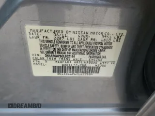 2012 Nissan Sentra S with VIN 3N1AB6AP6CL632184, listed as a Copart auction lot 55595195 with 179,991 mi miles and Clean Title. Bid and sale history available at DreamBid. Image 12.