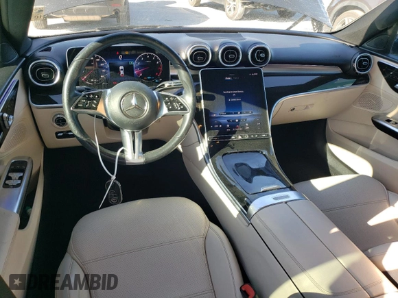 2022 Mercedes-Benz C 300 with VIN W1KAF4GBXNR019715, listed as a Copart auction lot 49168885 with 47,596 mi miles and Salvage title. Bid and sale history available at DreamBid. Image 8.