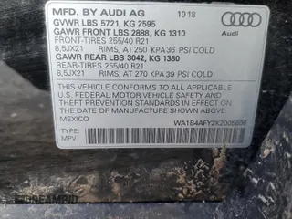2019 Audi SQ5 Premium Plus with VIN WA1B4AFY2K2005606, listed as a Copart auction lot 51994665 with 61,955 mi miles and Clean Title. Bid and sale history available at DreamBid. Image 15.
