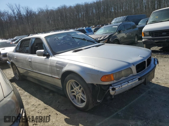 2000 BMW 7 Series 740iL with VIN WBAGH8341YDP12958, listed as a Copart auction lot 48118615 with 0 mi miles and Salvage Title. Bid and sale history available at carsss.com. Image 4.