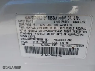 2014 Infiniti Q50 with VIN JN1BV7AP2EM681053, listed as a IAAI auction lot 41395566 with 230,055 mi miles. Bid and sale history available at carsss.com. Image 9.