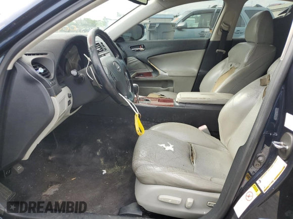 2006 Lexus IS 250 with VIN JTHCK262X62005682, listed as a Copart auction lot 61405595 with Not provided miles and Salvage title. Bid and sale history available at DreamBid. Image 7.