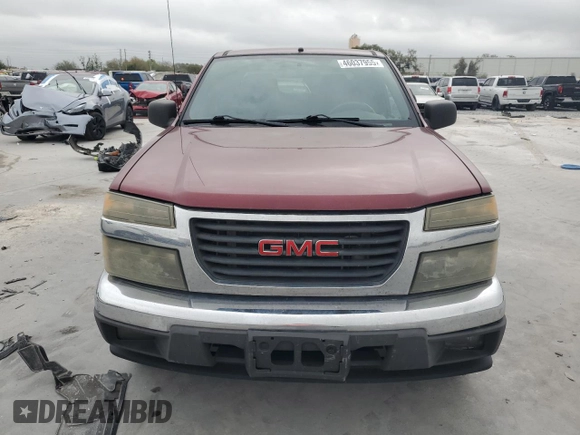 2007 GMC Canyon SLE1 with VIN 1GTCS13E878251364, listed as a Copart auction lot 46037955 with 192,997 mi miles and Salvage title. Bid and sale history available at DreamBid. Image 5.
