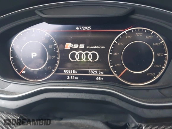 2018 Audi RS 5 z VIN WUAPWAF5XJA905043, wystawiony jako IAAI lot #41978868 z przebiegiem 60 838 mil mil oraz . Historia ofert i sprzedaży dostępna na DreamBid. Obrazek 7.