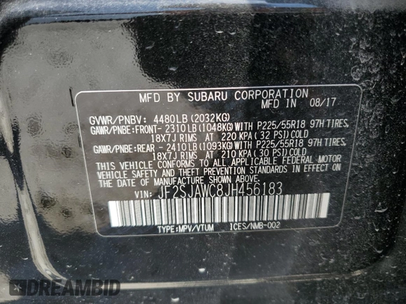 2018 Subaru Forester Touring with VIN JF2SJAWC8JH456183, listed as a Copart auction lot 53541175 with 90,915 mi miles and Salvage Title. Bid and sale history available at DreamBid. Image 13.