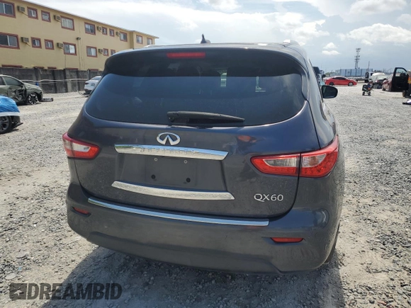 2014 Infiniti QX60 with VIN 5N1AL0MN1EC523322, listed as a Copart auction lot 58406745 with 156,217 mi miles and Salvage title. Bid and sale history available at DreamBid. Image 6.