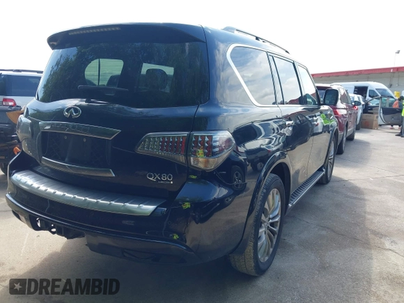 2016 Infiniti QX80 with VIN JN8AZ2NE9G9125213, listed as a IAAI auction lot 42397559 with 187,304 mi miles and . Bid and sale history available at DreamBid. Image 4.