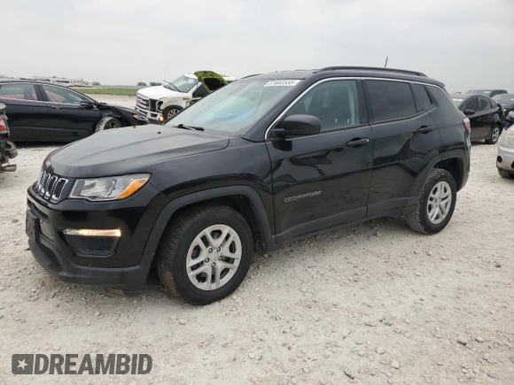 2021 Jeep Compass Sport with VIN 3C4NJCAB9MT510988, listed as a Copart auction lot 51683555 with 48,953 mi miles and Salvage title. Bid and sale history available at DreamBid. Image 1.