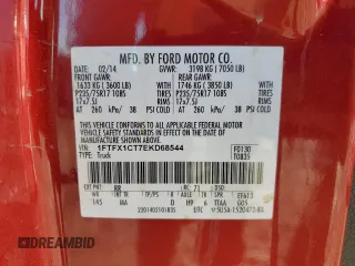 2014 Ford F-150 XL with VIN 1FTFX1CT7EKD68544, listed as a Copart auction lot 80680224 with 265,058 mi miles and Clean Title. Bid and sale history available at carsss.com. Image 12.