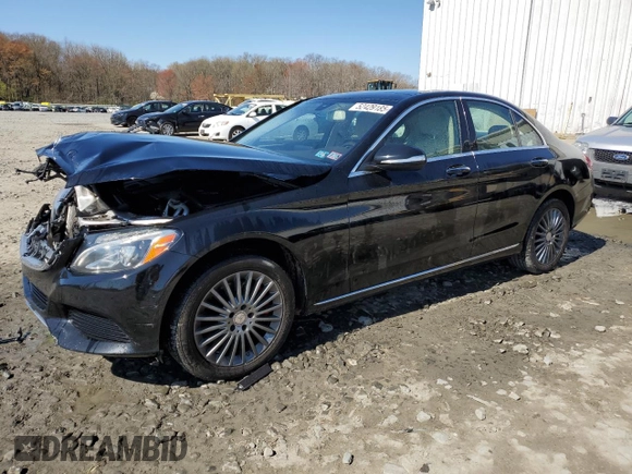 2015 Mercedes-Benz C-Class C 300 Luxury with VIN 55SWF4KB0FU033880, listed as a Copart auction lot 52429185 with 124,102 mi miles and Salvage Title. Bid and sale history available at carsss.com. Image 1.